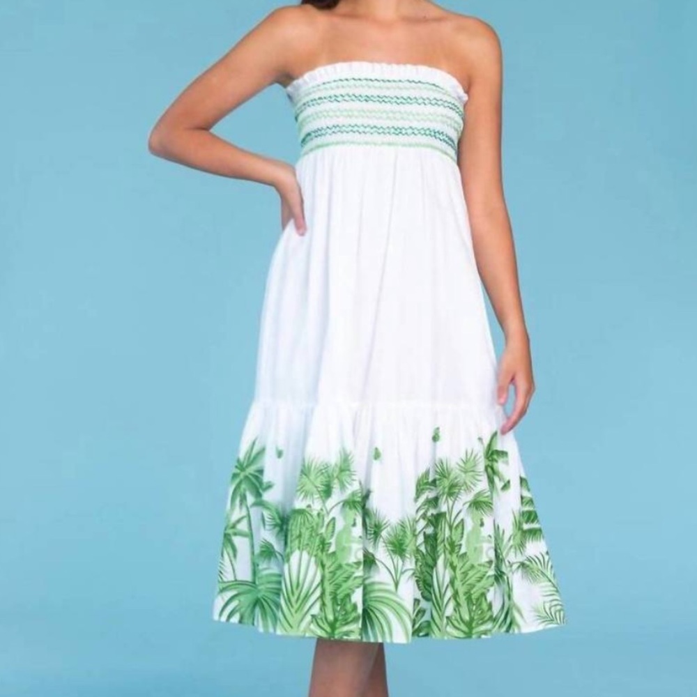 NEW OLIVIA JAMES THE LABEL izzy skirt dress in jungle agave